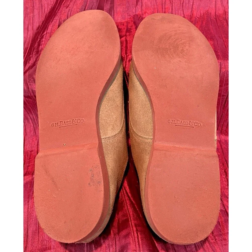 Mens G. H. Bass Tan Suede Nubuck Preppy Oxford Shoes sz 9M